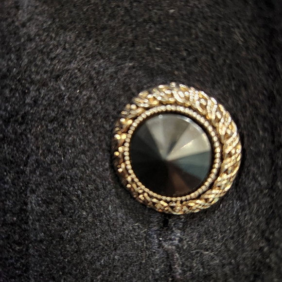 Vintage Lorovi Petites Black Wool Coat,Velvet Collar Women's 6 - Picture 7 of 9